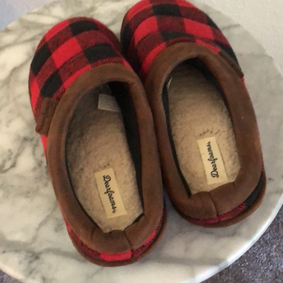 Plaid dearfoams hard bottom slippers - Picture 2 of 4